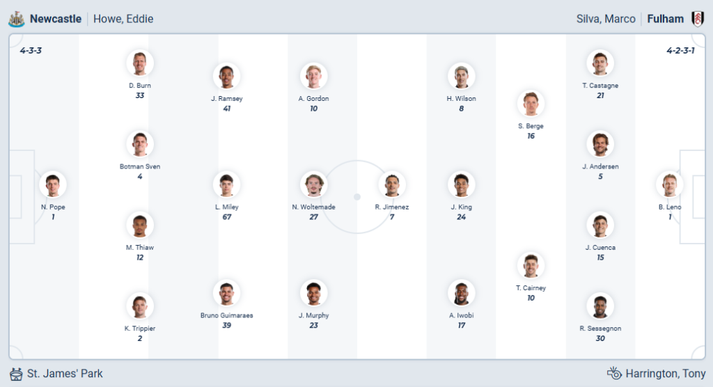 Newcastle United vs Fulham