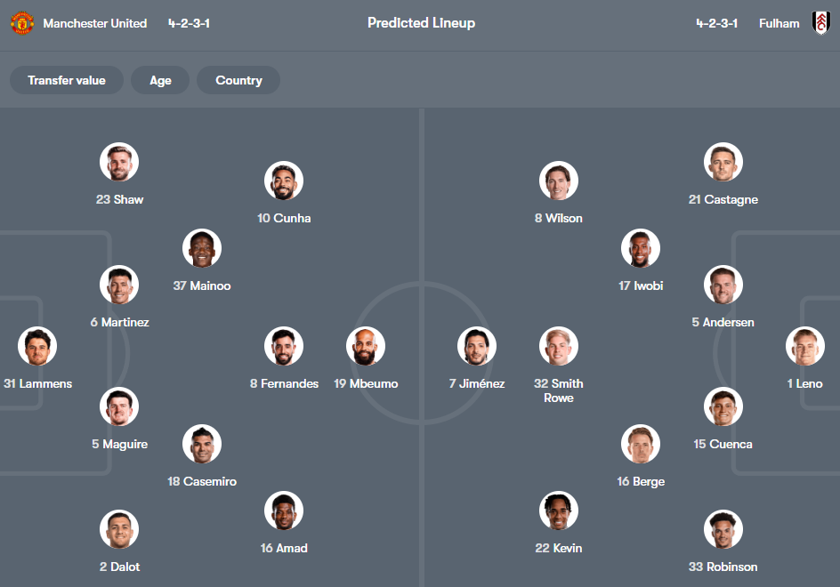 Man United vs Fulham