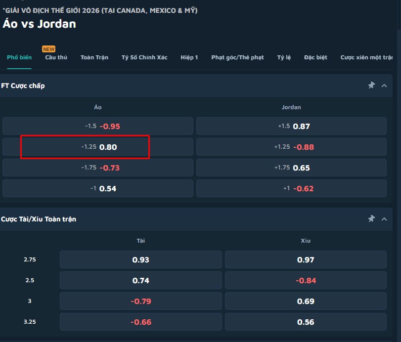 Austria vs Jordan