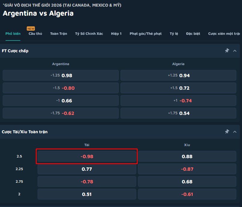 Argentina vs Algeria