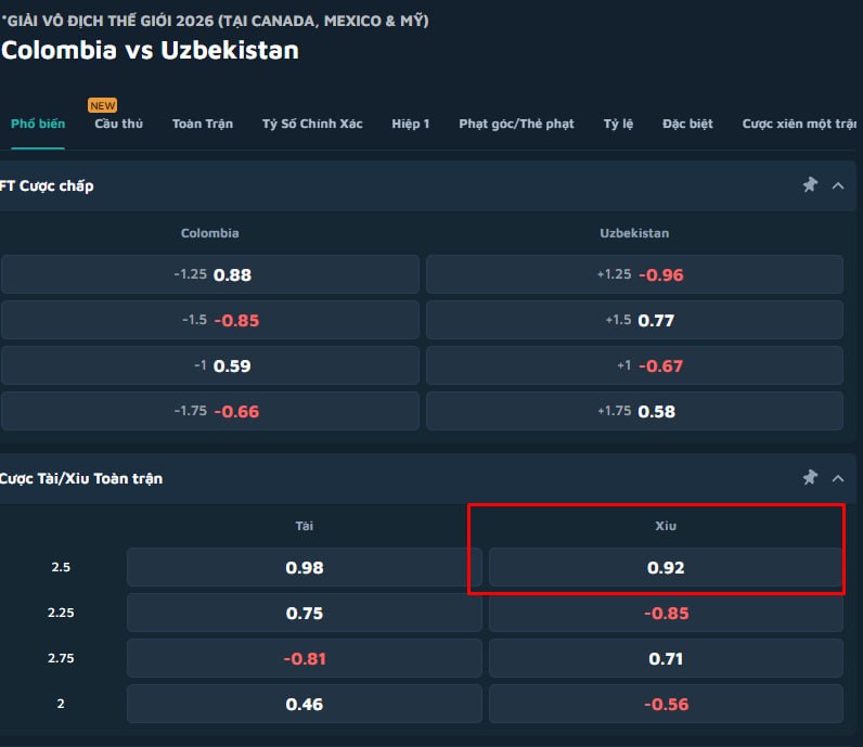 Colombia vs Uzbekistan
