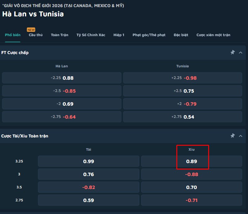 Netherlands vs Tunisia