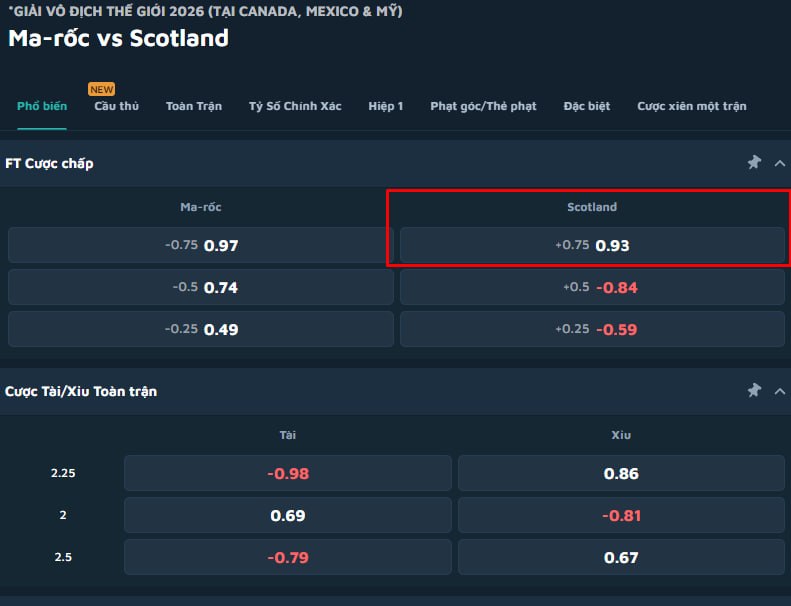 Morocco vs Scotland