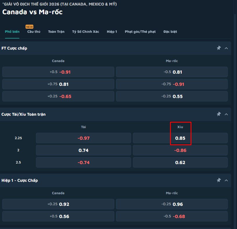 Canada vs Morocco