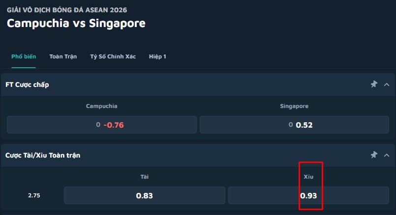 Cambodia vs Singapore
