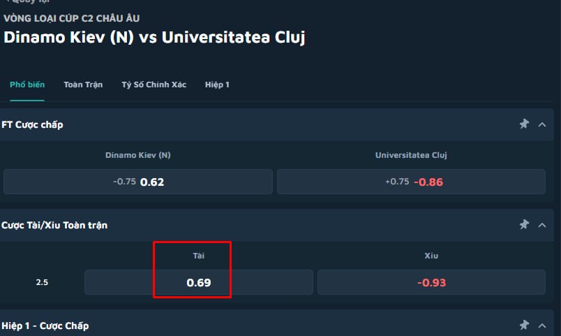 Dinamo Kiev (N) vs Universitatea Cluj