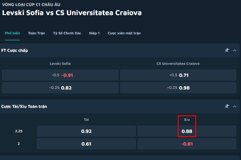 Levski Sofia vs CS Universitatea Craiova