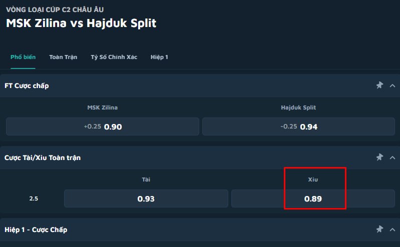 MSK Zilina vs Hajduk Split