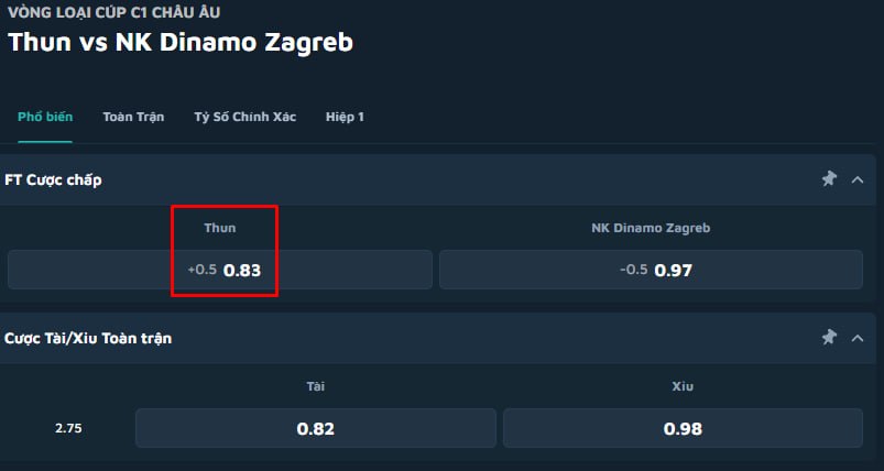 Thun vs NK Dinamo Zagreb
