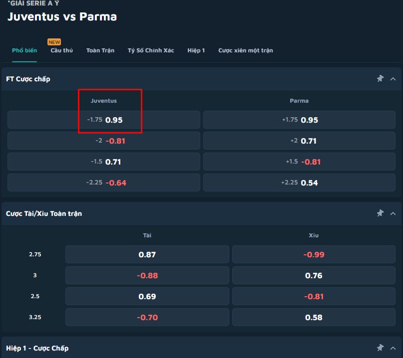 Juventus vs Parma
