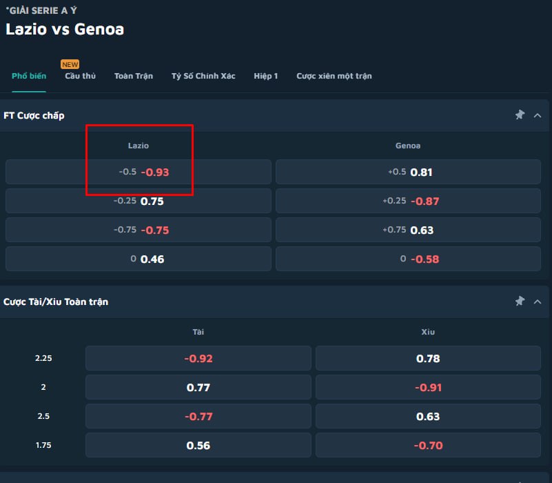 Lazio vs Genoa