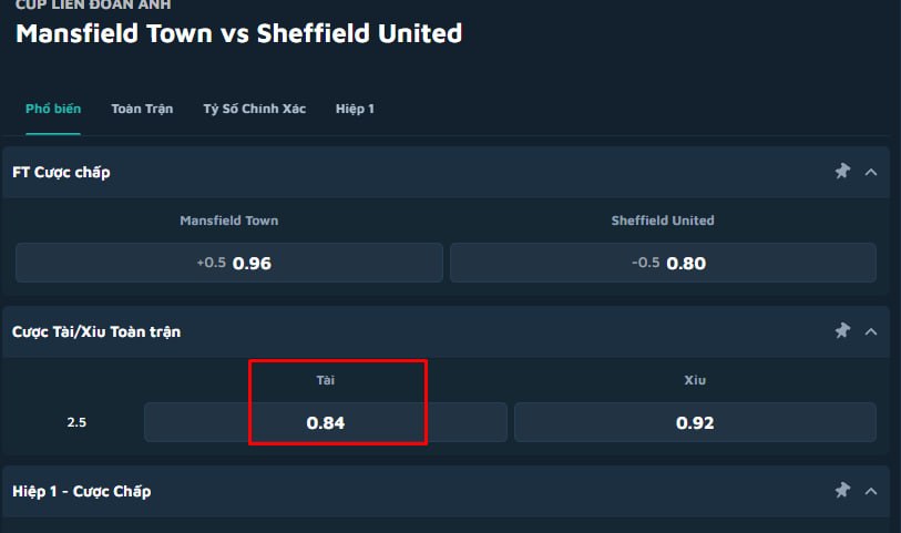 Mansfield Town vs Sheffield United