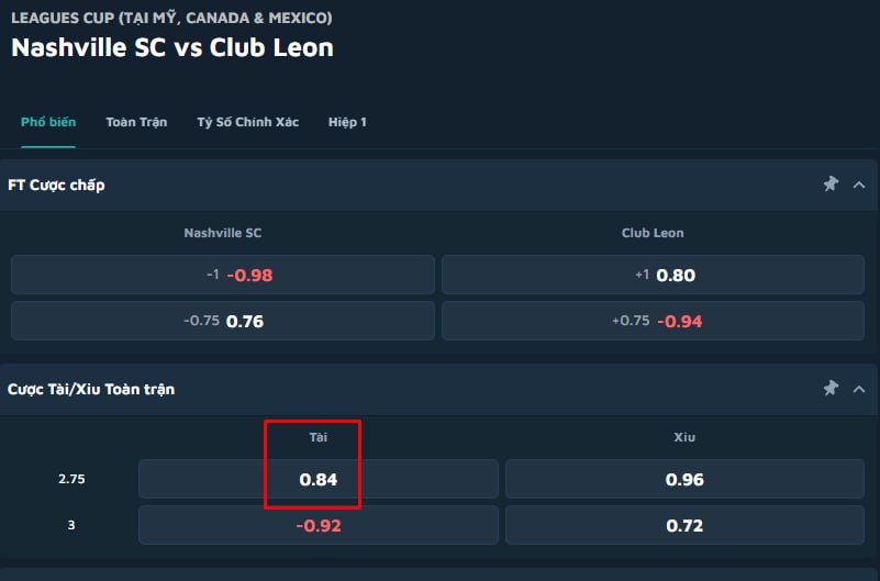 Nashville SC vs Club Leon