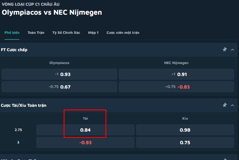 Olympiacos vs NEC Nijmegen