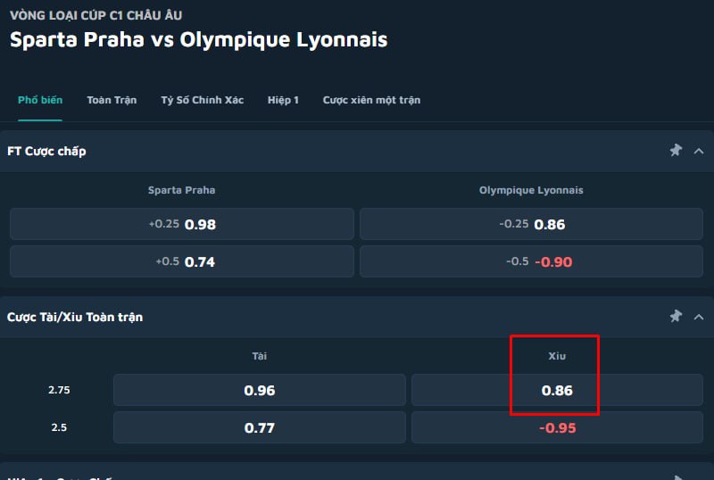 Sparta Praha vs Olympique Lyonnais