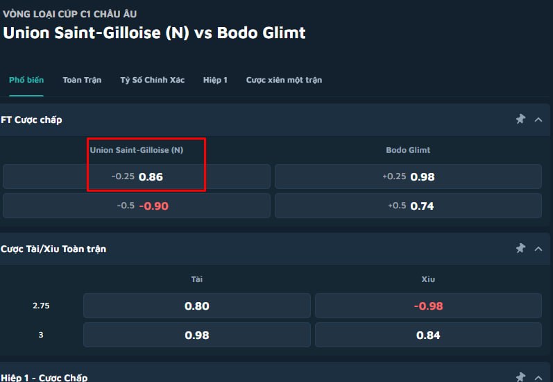 Union Saint-Gilloise vs Bodo Glimt