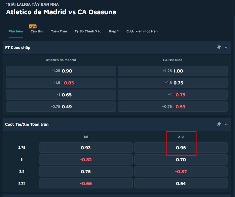 Atletico de Madrid vs CA Osasuna