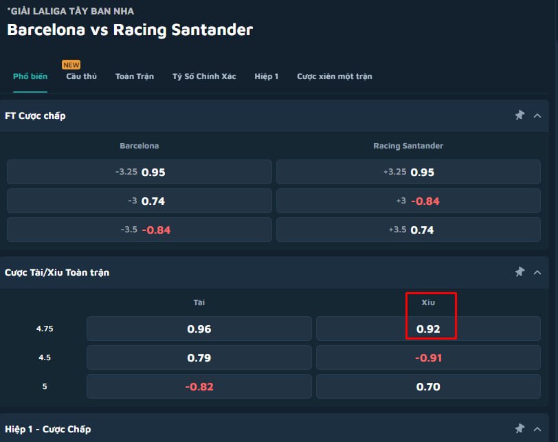Barcelona vs Racing Santander