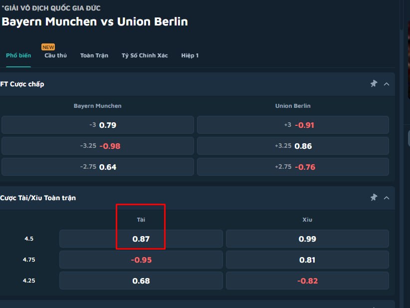 Bayern Munchen vs Union Berlin