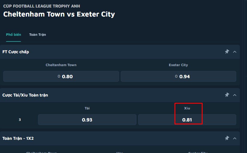 Cheltenham Town vs Exeter City