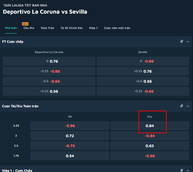 Deportivo La Coruna vs Sevilla