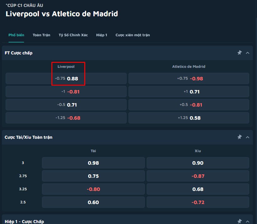 Liverpool vs Atletico de Madrid
