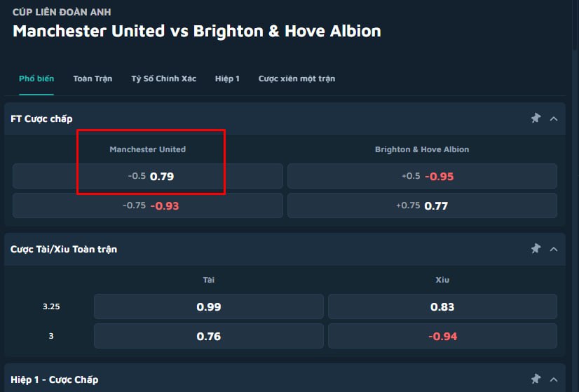 Manchester United vs Brighton & Hove Albion