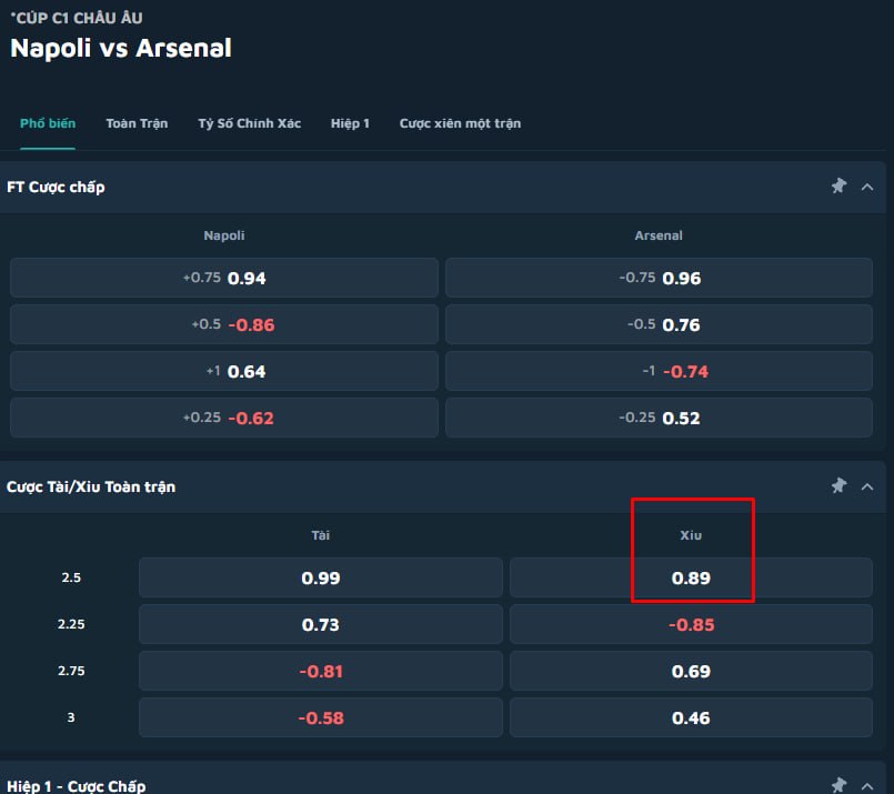 Napoli vs Arsenal