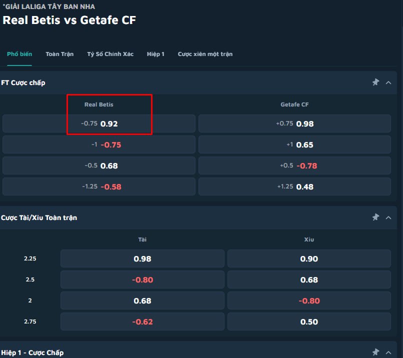 Real Betis vs Getafe CF