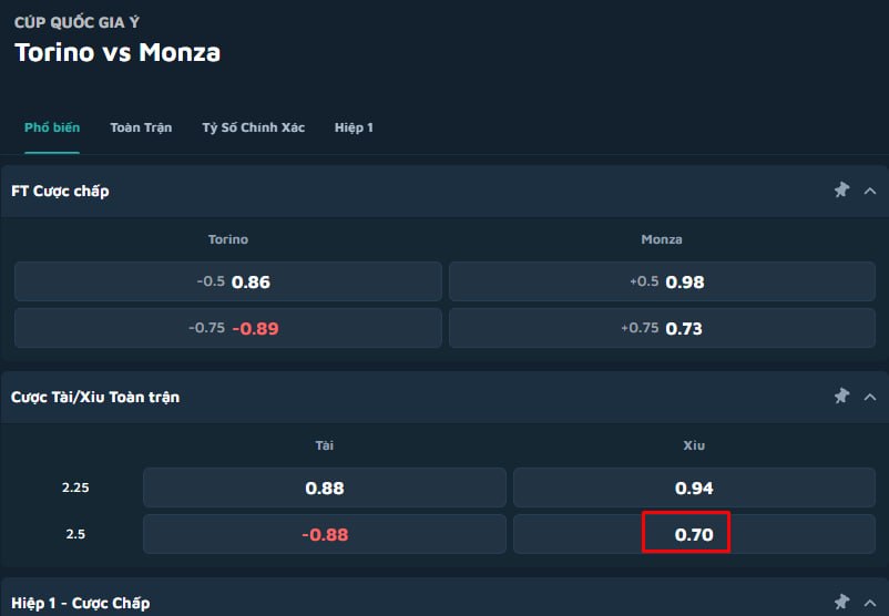 Torino vs Monza