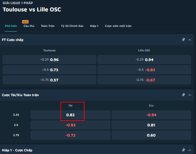 Toulouse vs Lille OSC